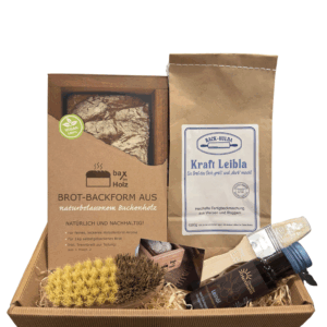 Bax im Holz Geschenk-Set mit Backmischung "Kraftleibla"